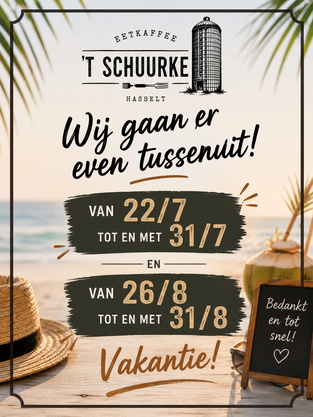 Aankondiging zomerverlof 2026